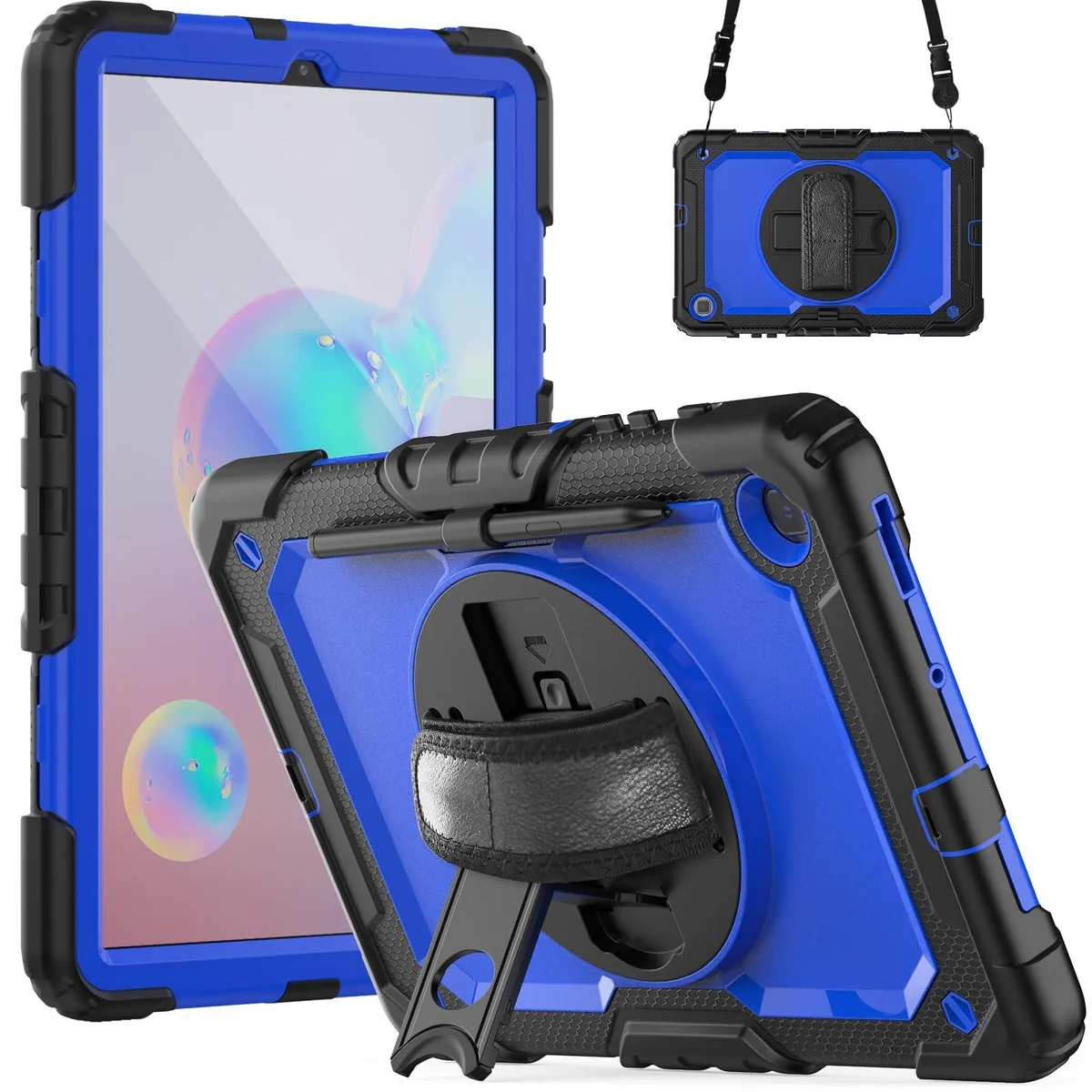 Timoom Timoom Heavy Duty Case with 360° Stand & Strap for Galaxy Tab S6 Lite 10.4" BluePC — product photo