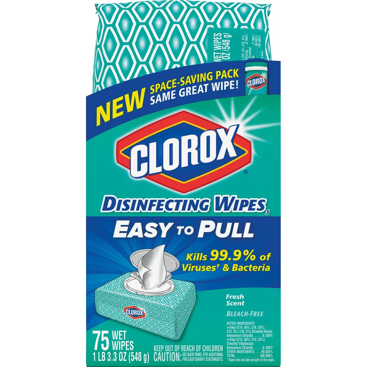 Clorox Clorox CLO31430 Disinfecting Wipes Fresh Scent 75 Count 3.3 oz — product photo