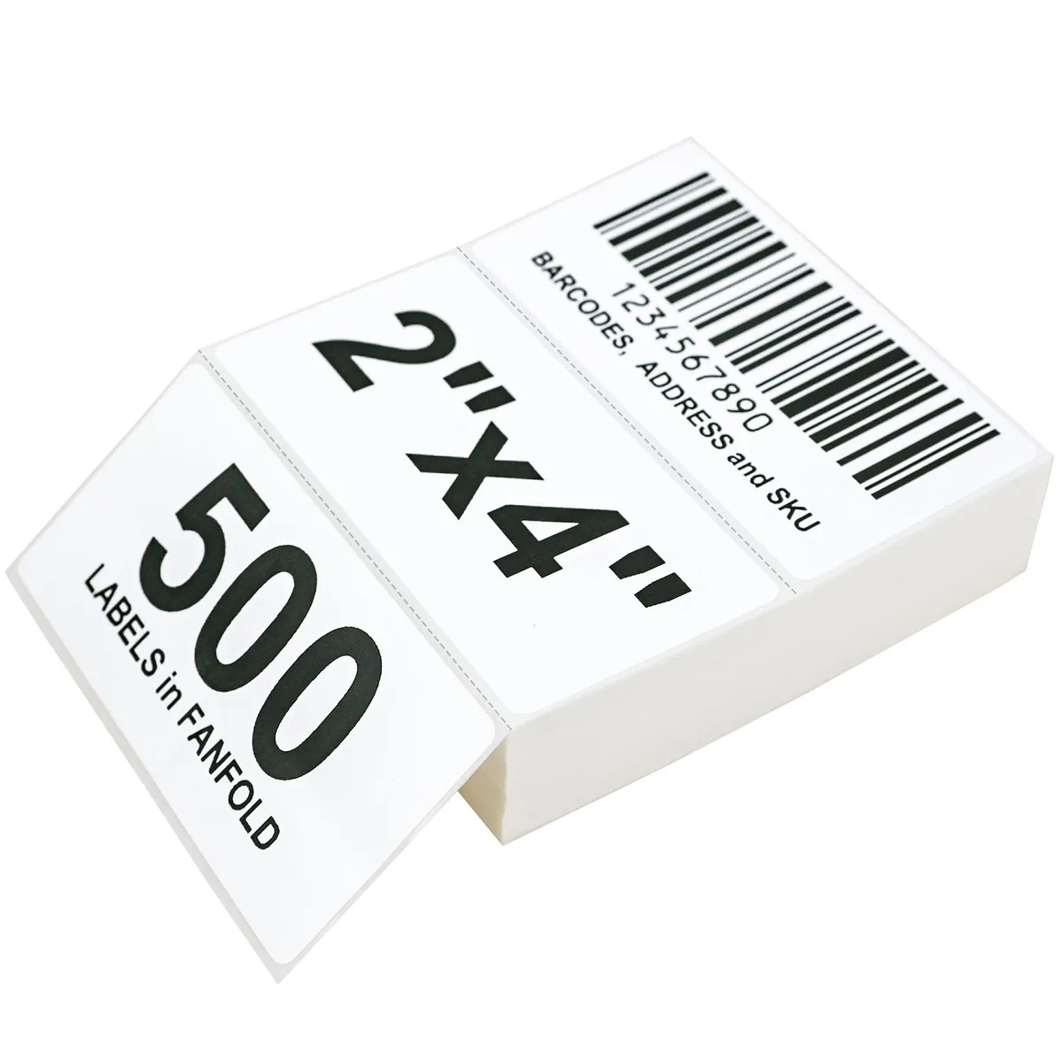 Brother LD-TL4x2fanfold-500 receipt paper, 500 labels, 36 rolls — product photo