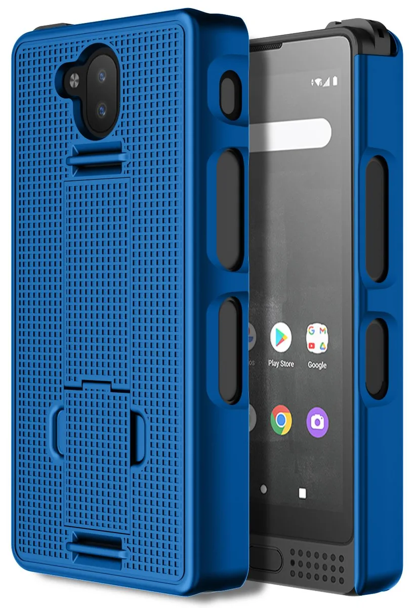 Nakedcellphone Nakedcellphone Textured Phone Case with Kickstand for Sonim XP10 5G (XP9900) Blue Grid Texture — product photo