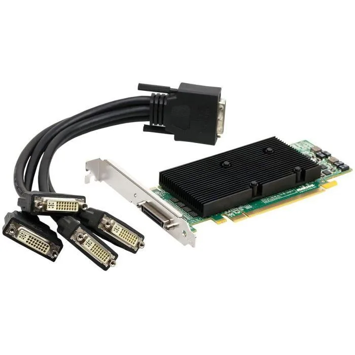 matrox Matrox M9140-E512LAF 512MB GDDR2 PCI Express x16 Low Profile workstation graphics card — product photo