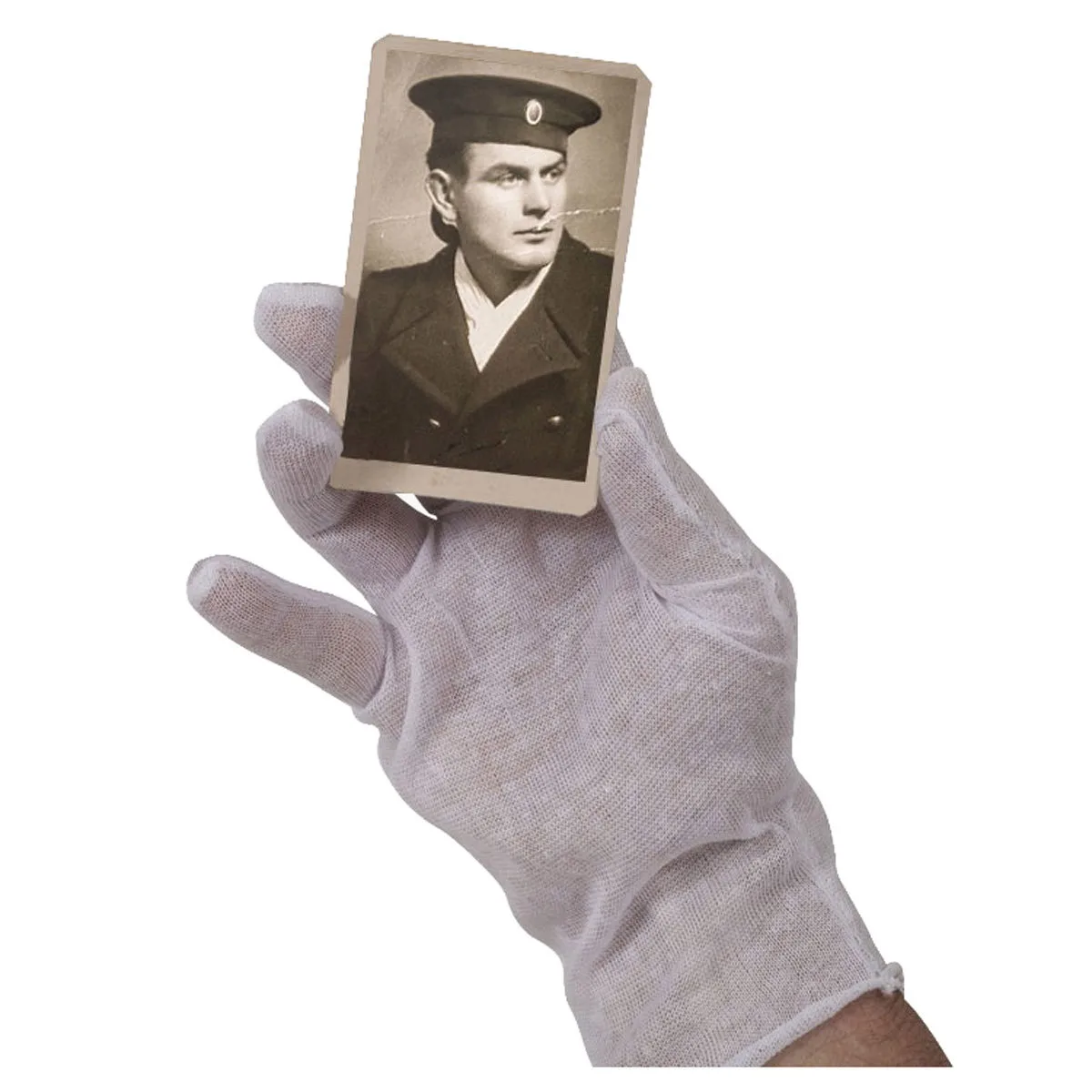 Twelve pairs of small white cotton gloves in a pack
