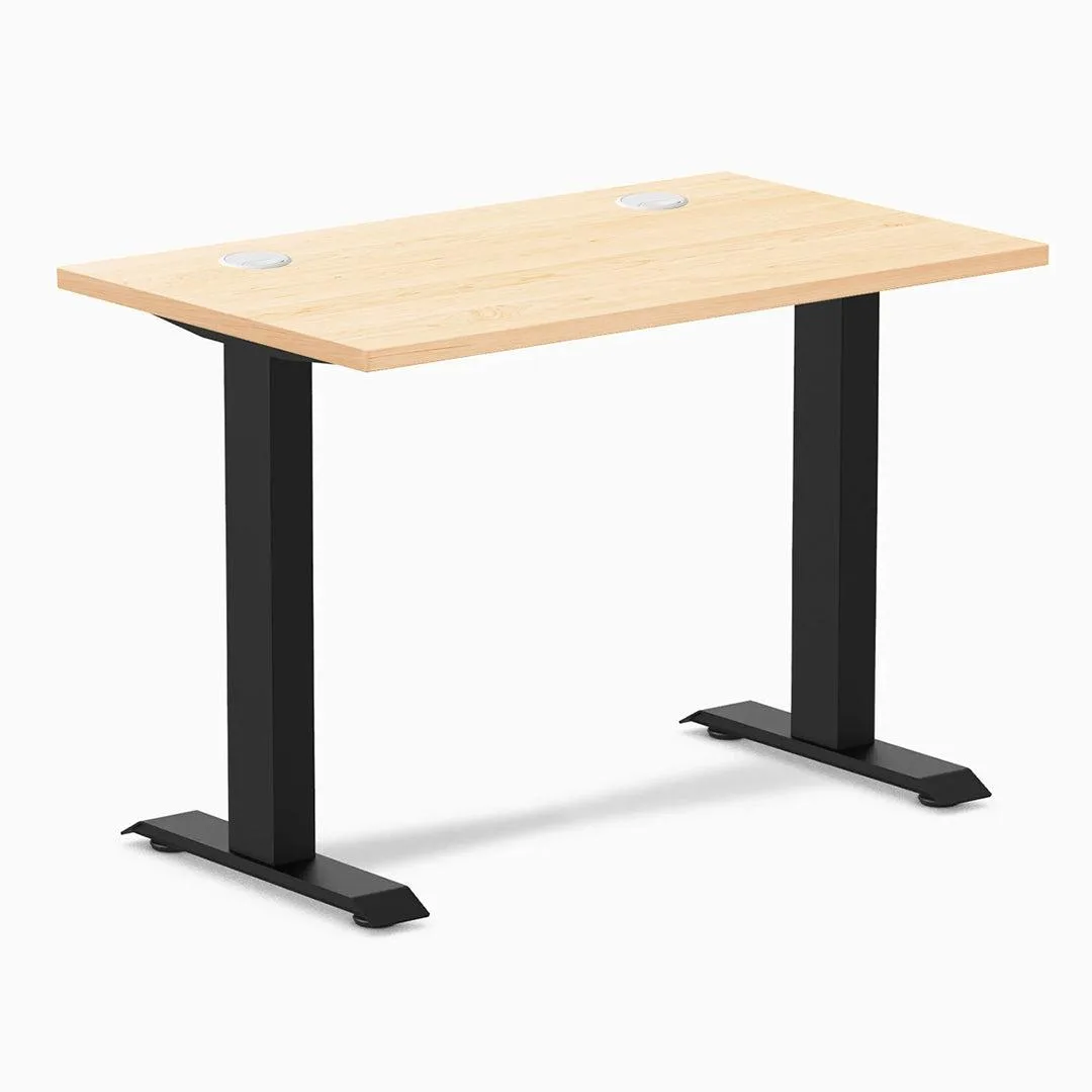 Desky Desky Zero Mini Hardwood Office Desk Maple 40 x 24 in Grommets Matte Black — product photo