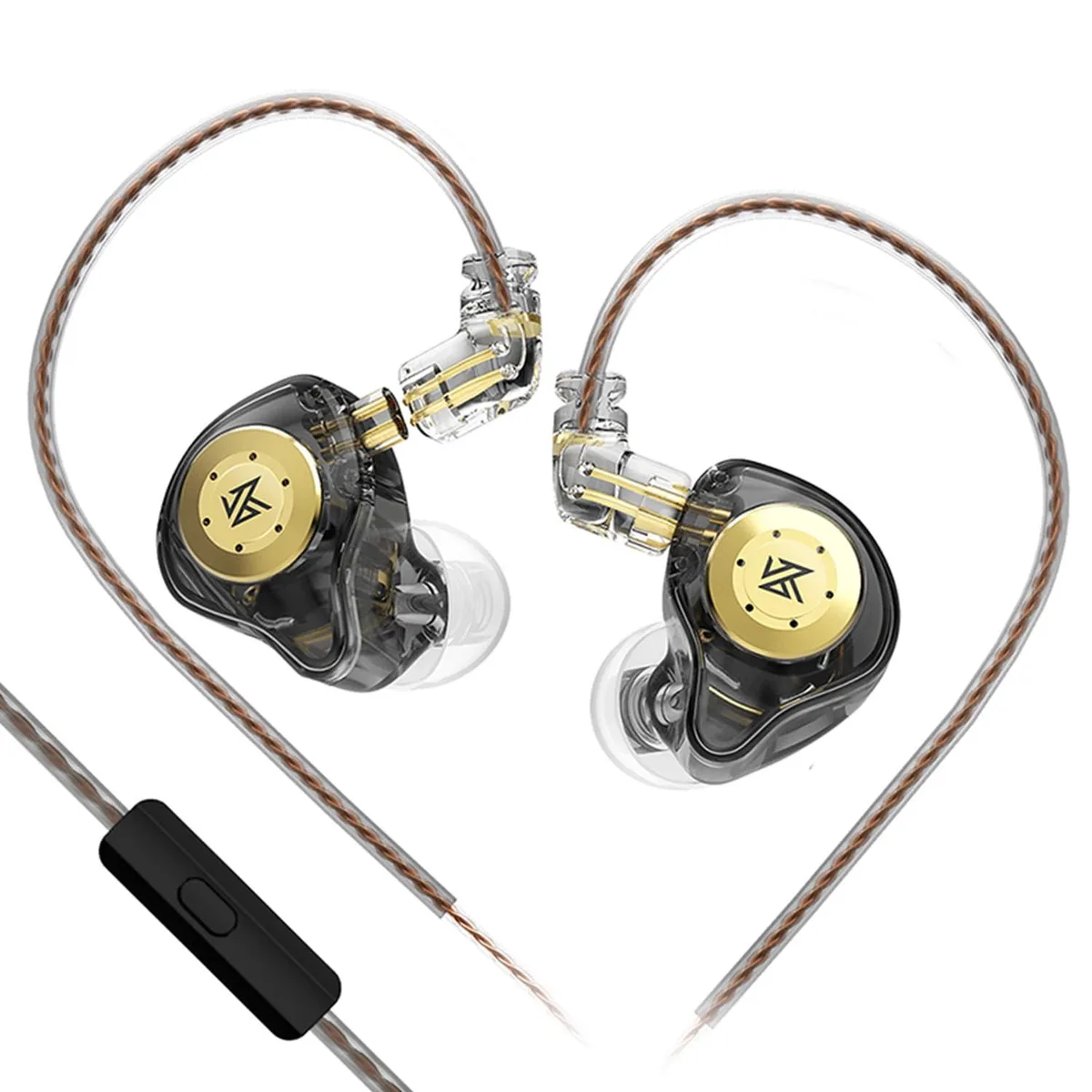 KZ EDX Pro 10mm dual magnetic driver earbuds 24 ohm 112dB 10-20kHz 3.5mm .75mm 2PIN OFC cable 125cm ear hook — product photo
