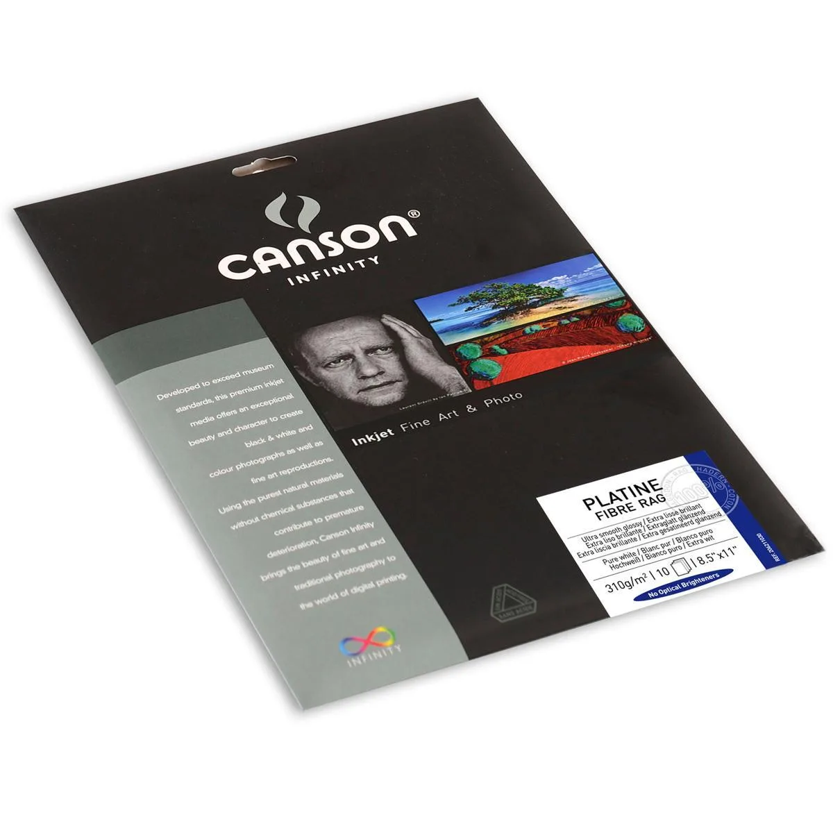 Canson Canson Infinity Platine Fibre Rag Bright White Smooth Satin 310gsm 8.5x11 10 Sheets — product photo