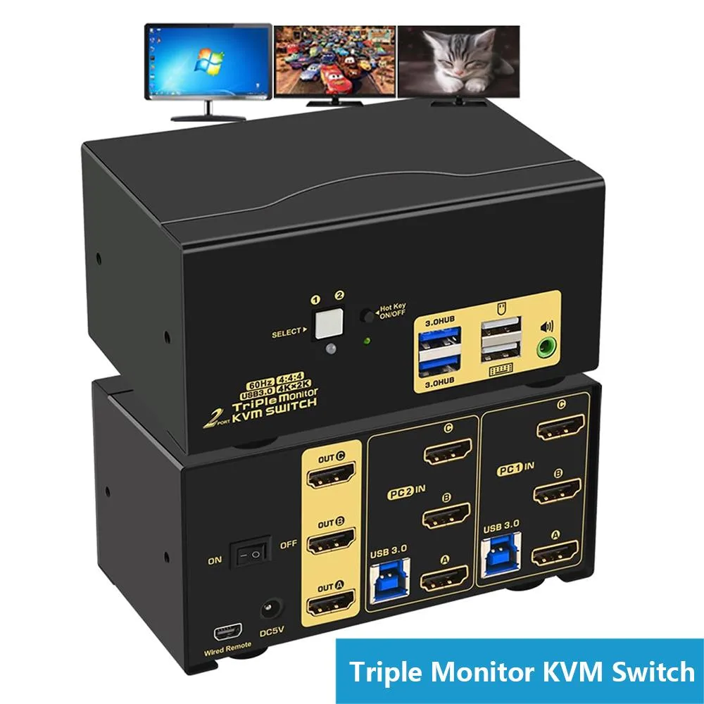 SMA SMA 2-Port Triple-Monitor HDMI KVM Switch 4K@60Hz USB 3.0 — product photo