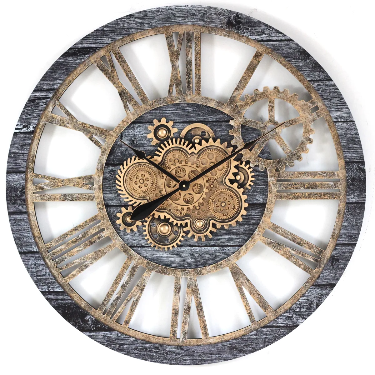 The Gears Clock The Gears Clock 36 Inch Real Moving Gear Wall Clock Carbon Grey — product photo