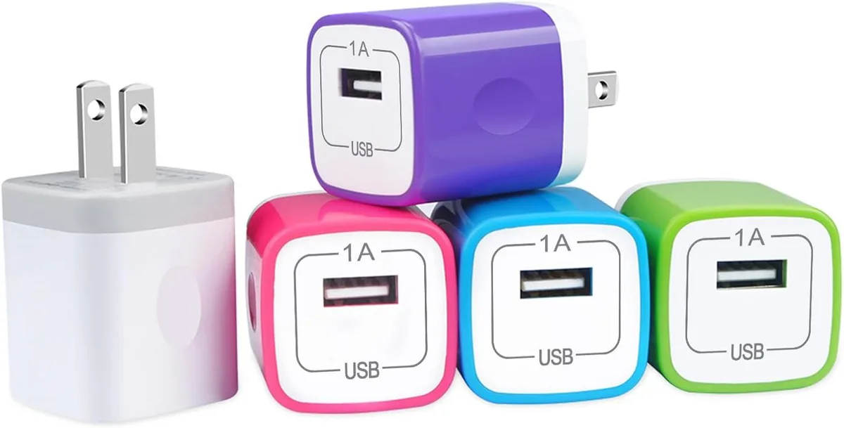 PISKEKAT PISKEKAT 5-Pack USB Wall Charger Cube 5V/1A 100-240V Multi-Colour — product photo