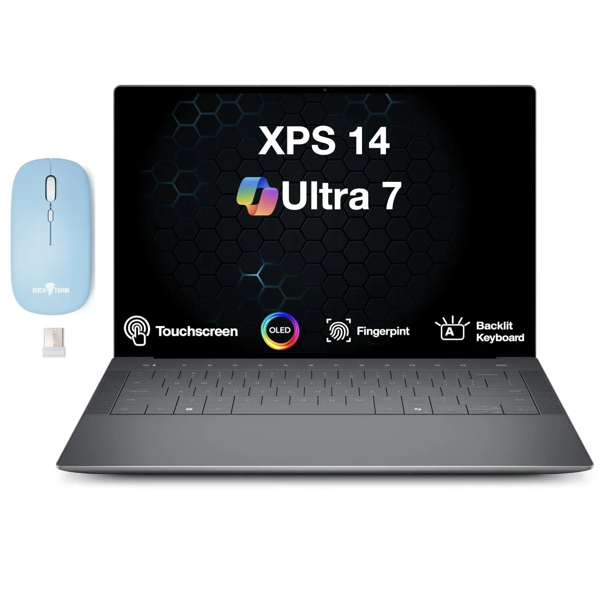 DELL Dell XPS 14 DA14250 laptop Ultra 7-255H 16GB LPDDR5X 4TB SSD 14.5" OLED 3.2K touch Graphite — product photo