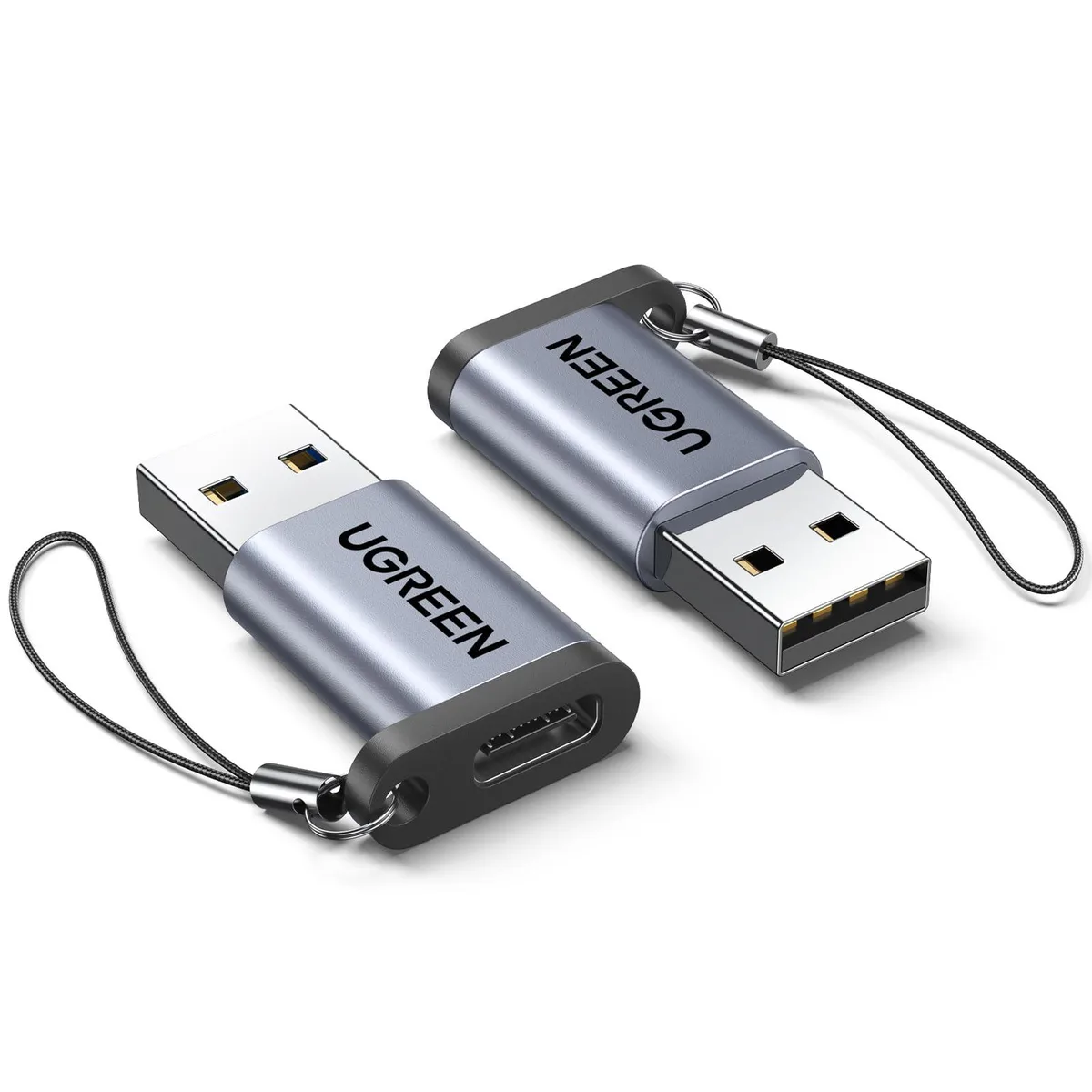  Ugreen 50533PA USB C Female to USB 3.0 Male Adapter 2 Pack Gray — product photo