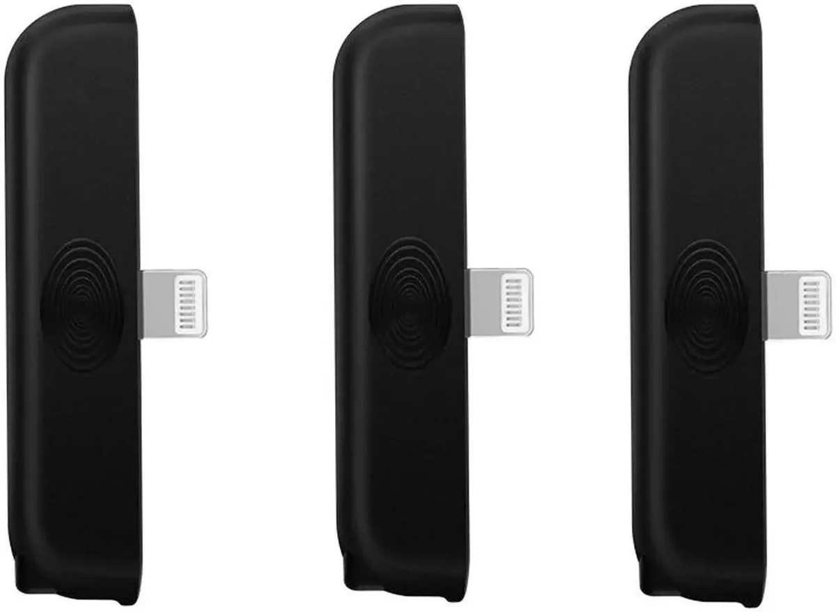 Lirealar Lirealar 3 Pack 90 Degree Lightning Female to Male Adapter Black — product photo