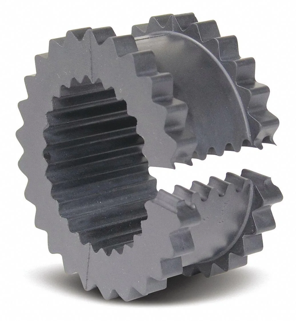 Black rubber sleeve coupling insert with split design