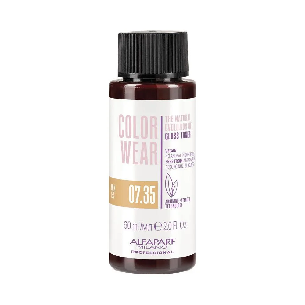 AlfaParf AlfaParf Color Wear Gloss Toner 7.35 Soft Medium Golden Mahogany Blonde 60ml — product photo