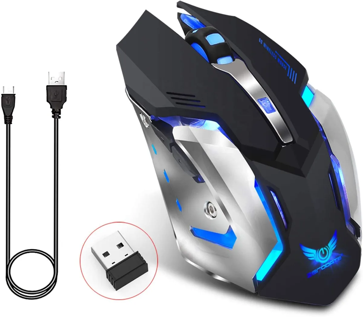 IHDAPP IHDAPP Wireless Gaming Mouse 2.4GHz 2400 DPI 600mAh Black — product photo