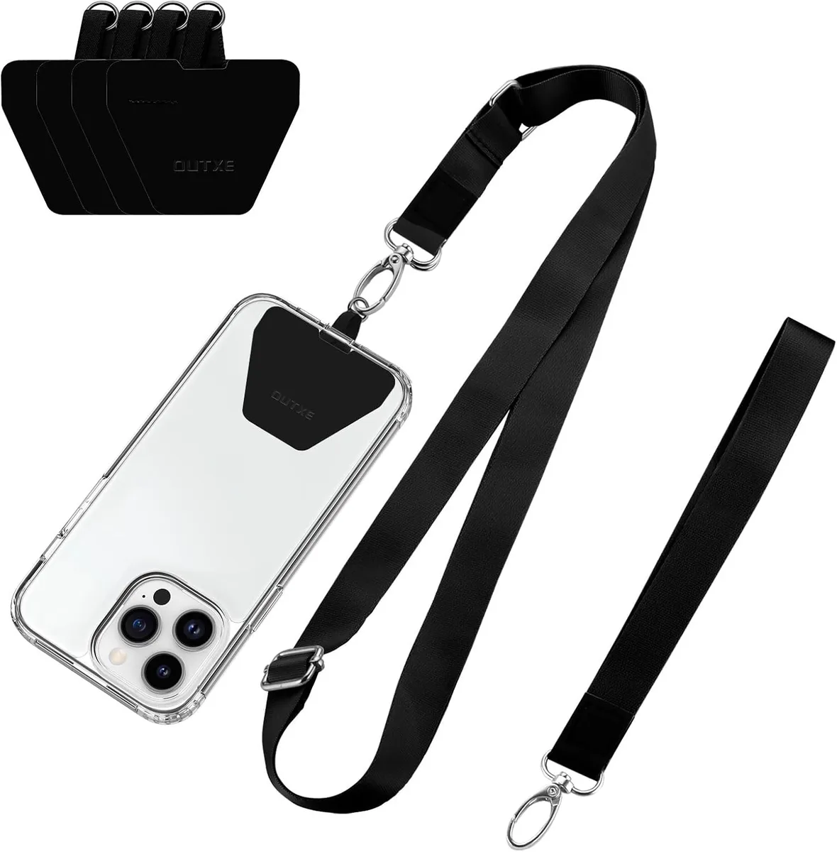 MCHOSE MCHOSE Phone Lanyard Kit 4 Pads Neck Wrist Straps 6.7 inch — product photo