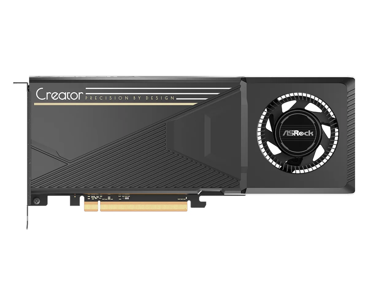 ASRock ASRock Radeon AI Pro R9700 CT 32G 32GB GDDR6 workstation graphics card — product photo