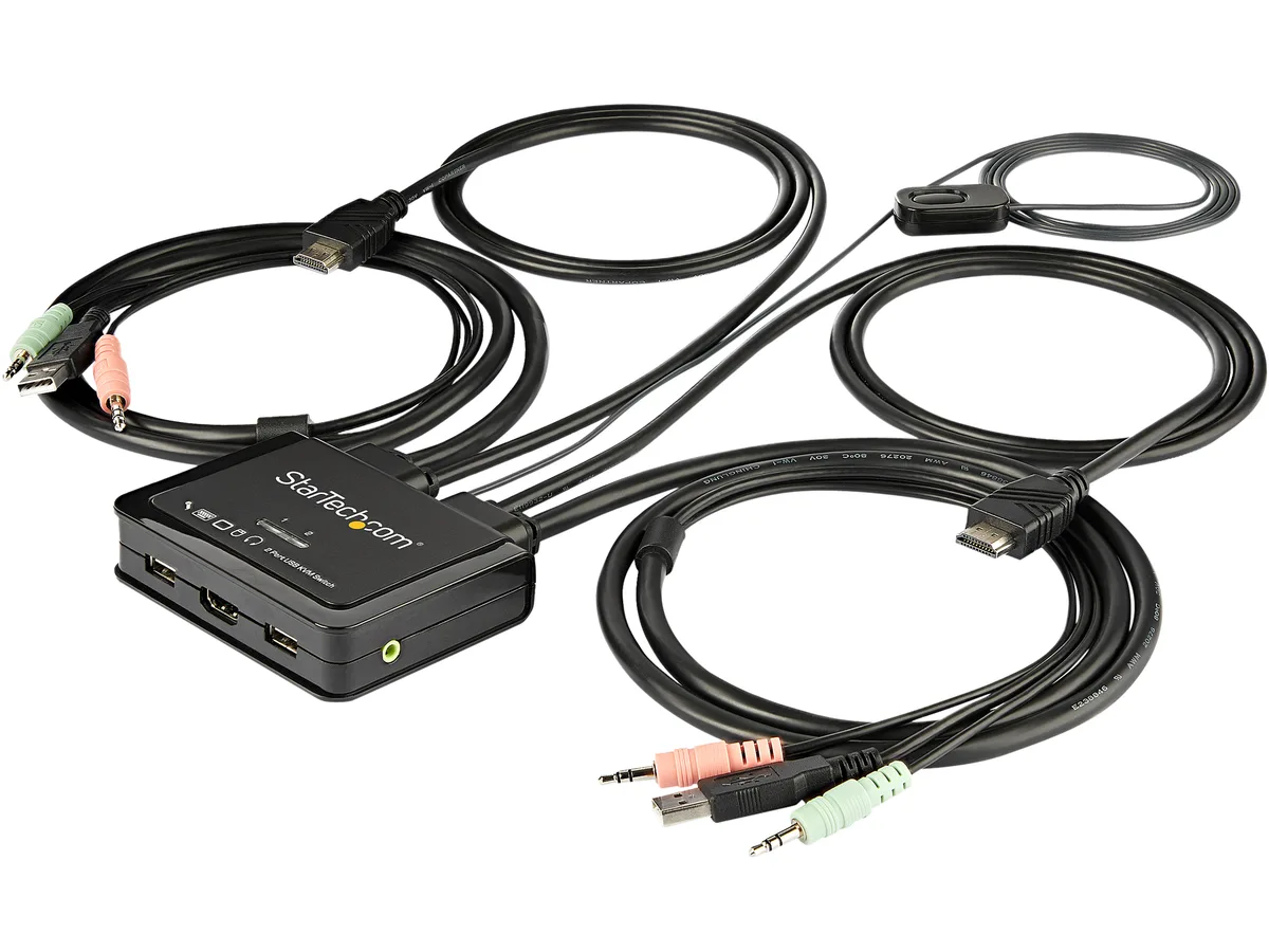 STARTECH STARTECH SV211HDUA4K 2-port HDMI KVM switch 4K60Hz 4ft cables — product photo