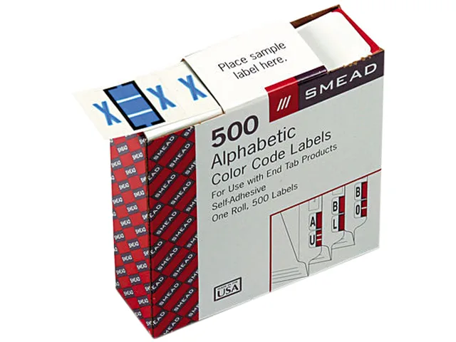 Smead Smead 67094 Letter X Blue Labels 500 Roll — product photo