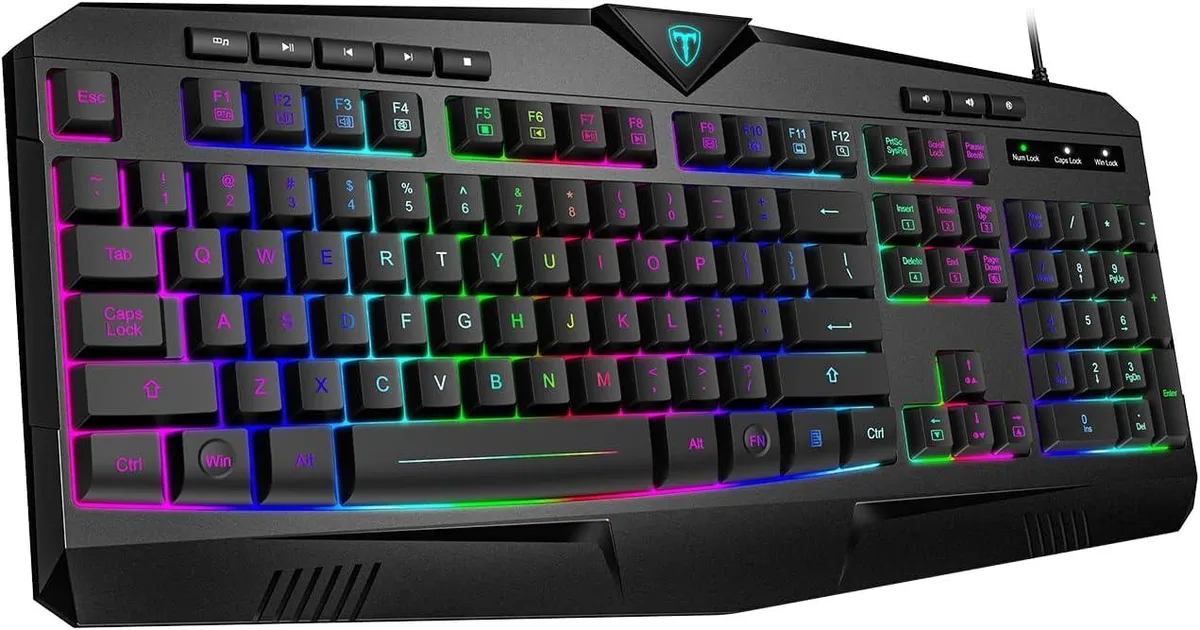 TUKO TUKO Gaming Keyboard Full Size RGB Wrist Rest 25 Key Anti-Ghosting USB Wired — product photo