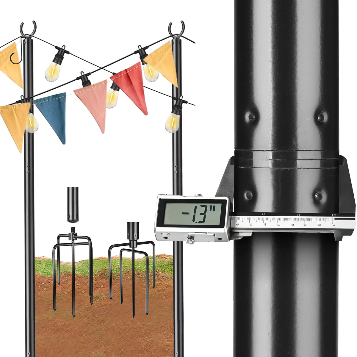 Yescom USA, Inc. Yescom USA, Inc. 10 ft String Light Pole Aluminum 2 Pack — product photo