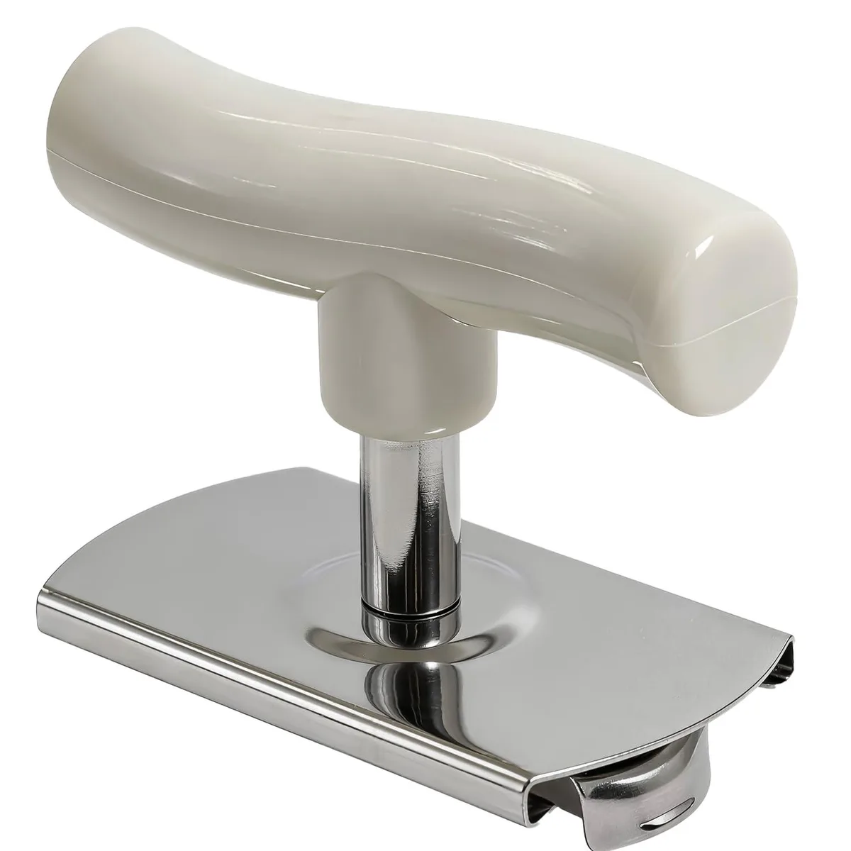 Stainless steel manual jar opener KPQ-612 with green non-slip handle and adjustable clamp for 2.5 to 9.5cm lids