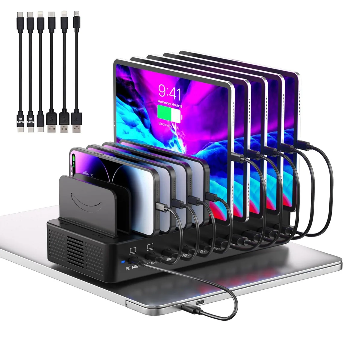  Mizccdem SJTC-10U 10-Port 620W USB Charging Station — product photo
