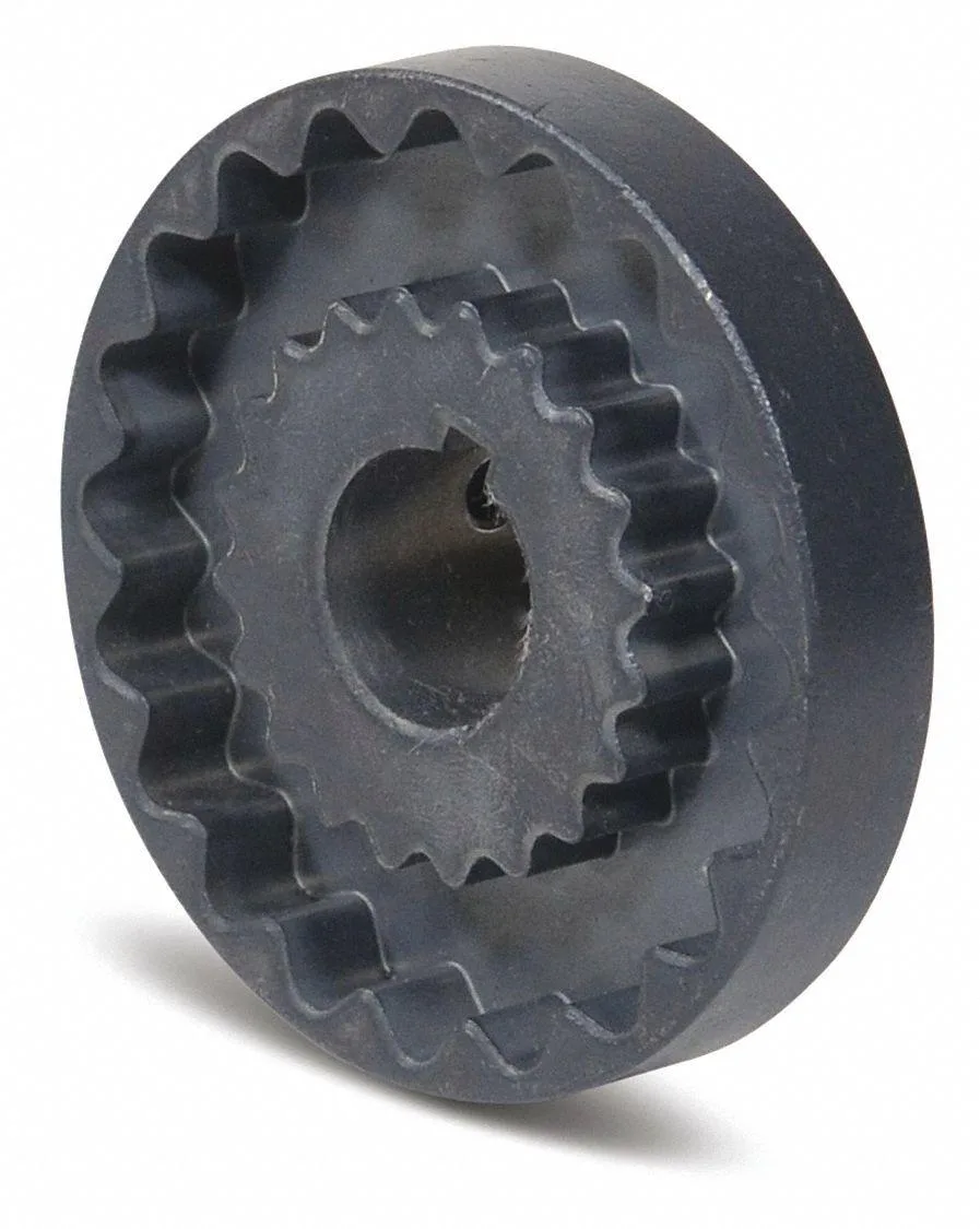 Metal coupling flange with 7/8 inch bore, carbon steel finish, compact cylindrical shape