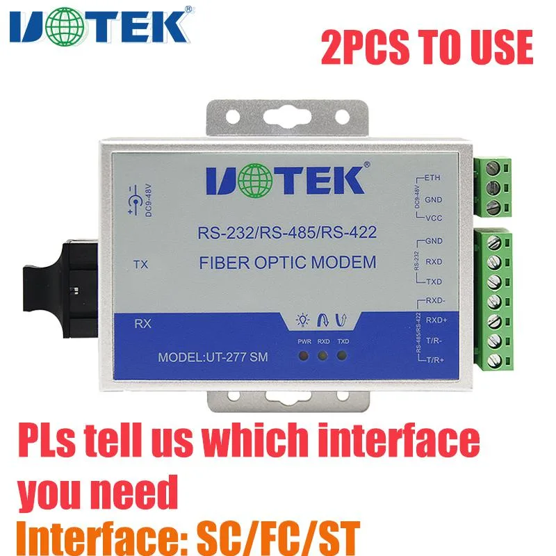 UOTEK UOTEK UT-277SM RS232 RS485 RS422 Fiber Modem 460kbps 20km — product photo