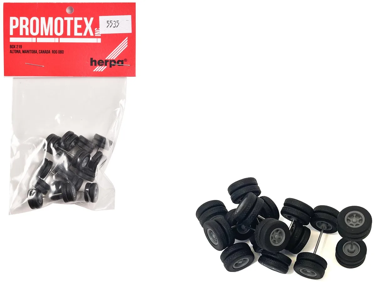Promotex Promotex 6-Spoke Rear Wheelset 8 pcs 1/87 HO Scale — product photo