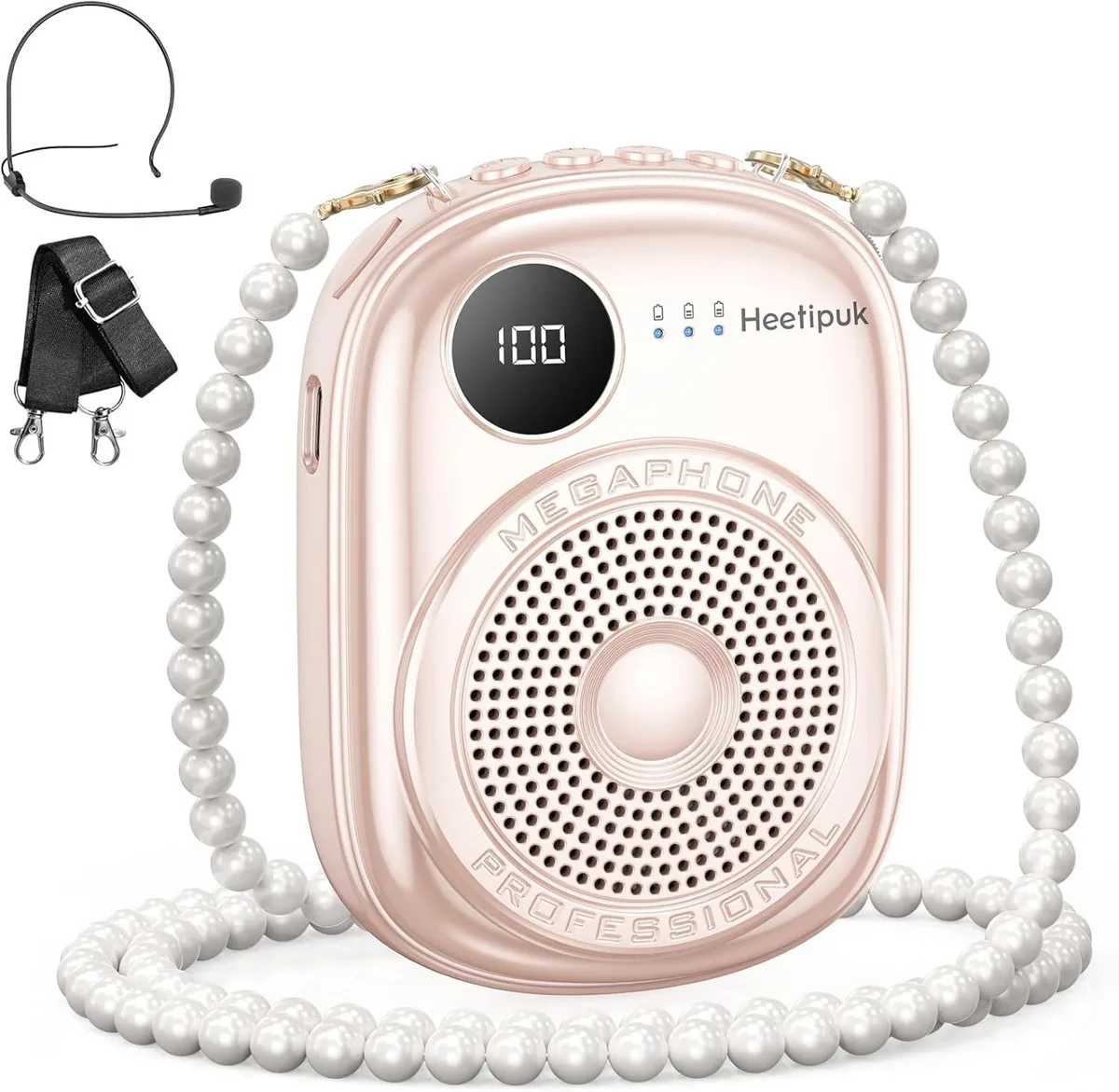 BFKK BFKK Portable Voice Amplifier with Mic Headset Pink 10W 1800mAh Bluetooth 5.0 — product photo