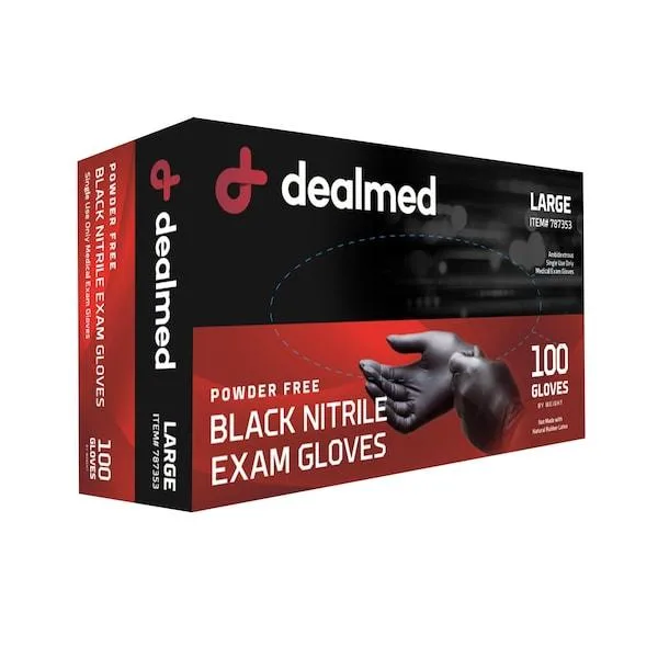 Dealmed Dealmed 787353 Black Nitrile Exam Gloves 1000 PK — product photo