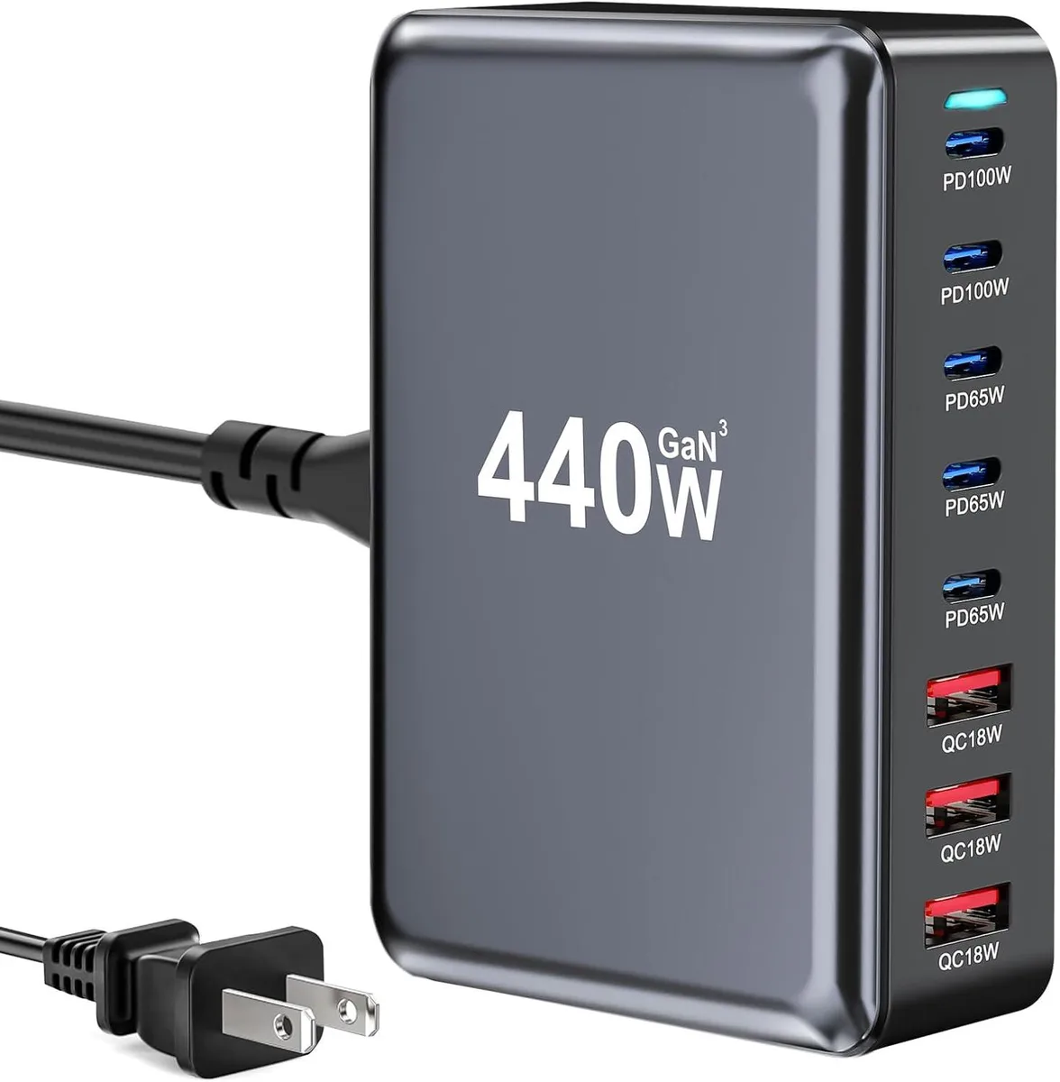 Donerton Donerton 440W 8-port USB-C GaN charger ac adapter — product photo