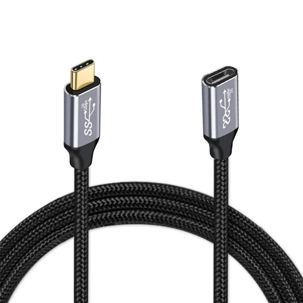 Fervit Fervit USB-C 3.1 Male-Female Extension Cable 90° 10Gbps 100W 100cm — product photo