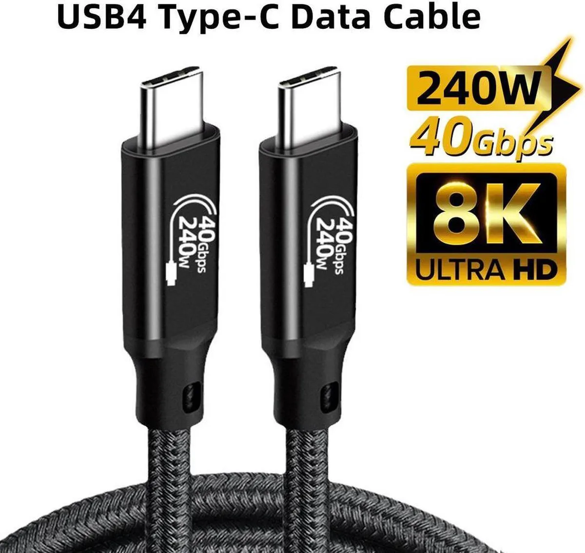 SMUGDESK SMUGDESK USB4 Cable 40 Gbps 240 W 8K@60 Hz 3.3 ft Braided — product photo