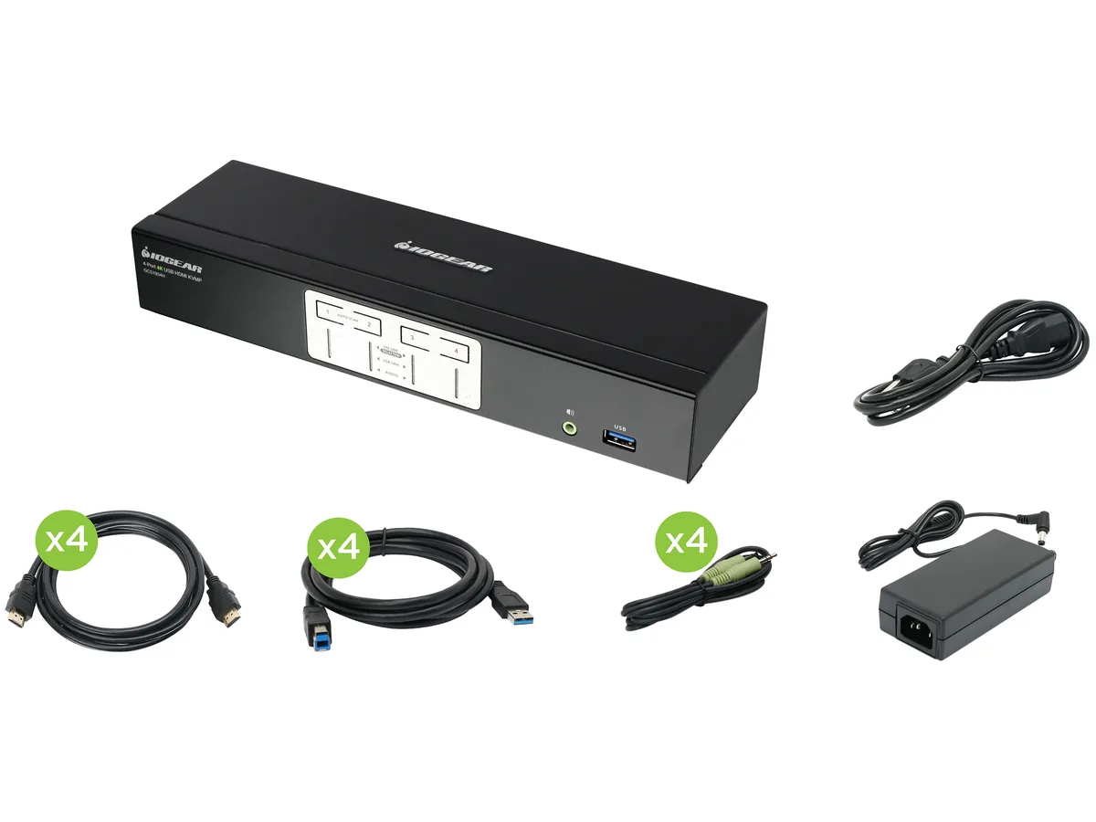 IOGEAR IOGEAR GCS1934H 4-Port 4K KVMP Switch HDMI USB 3.1 Audio TAA — product photo