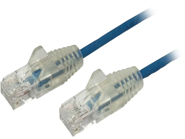 STARTECH STARTECH N6PAT10BLS Cat6 network ethernet cable 10 ft blue slim 28 AWG 36% thinner — product photo