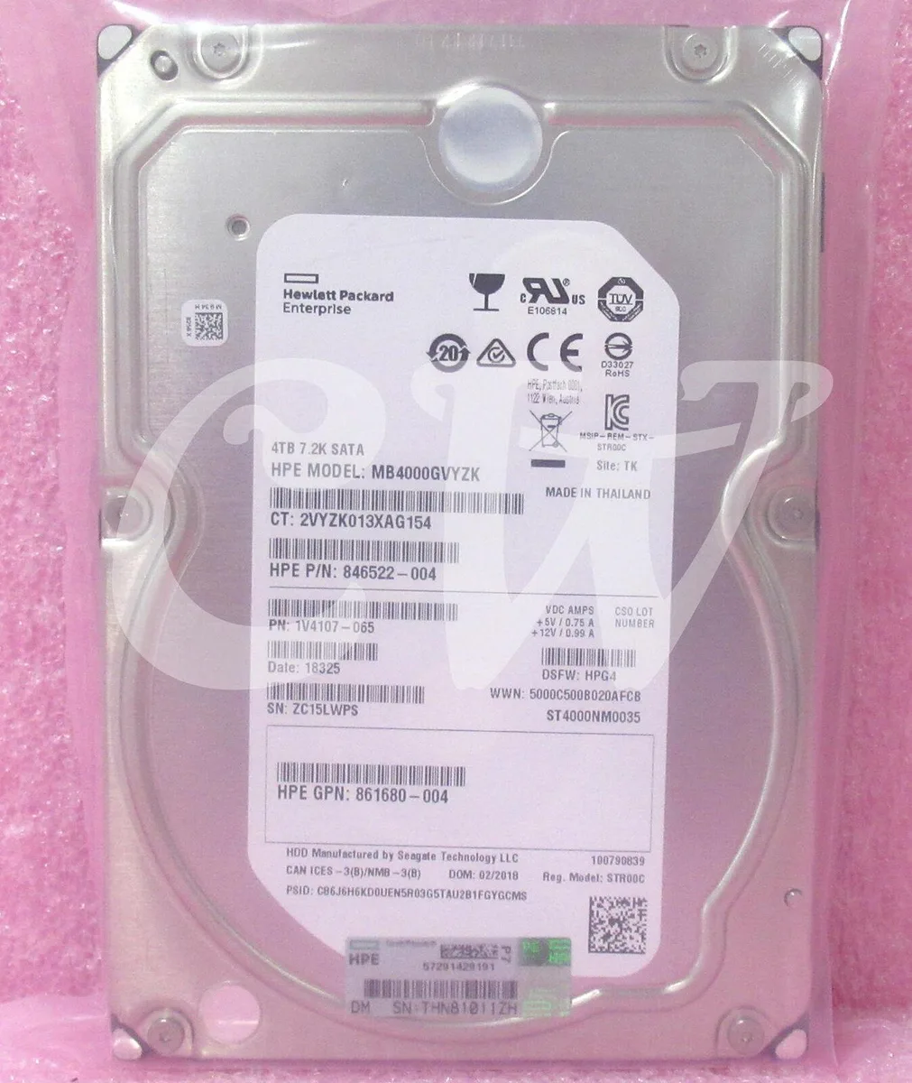 HPE HPE MB4000GVYZK 4TB 7200RPM 3.5" SATA internal hard drive — product photo
