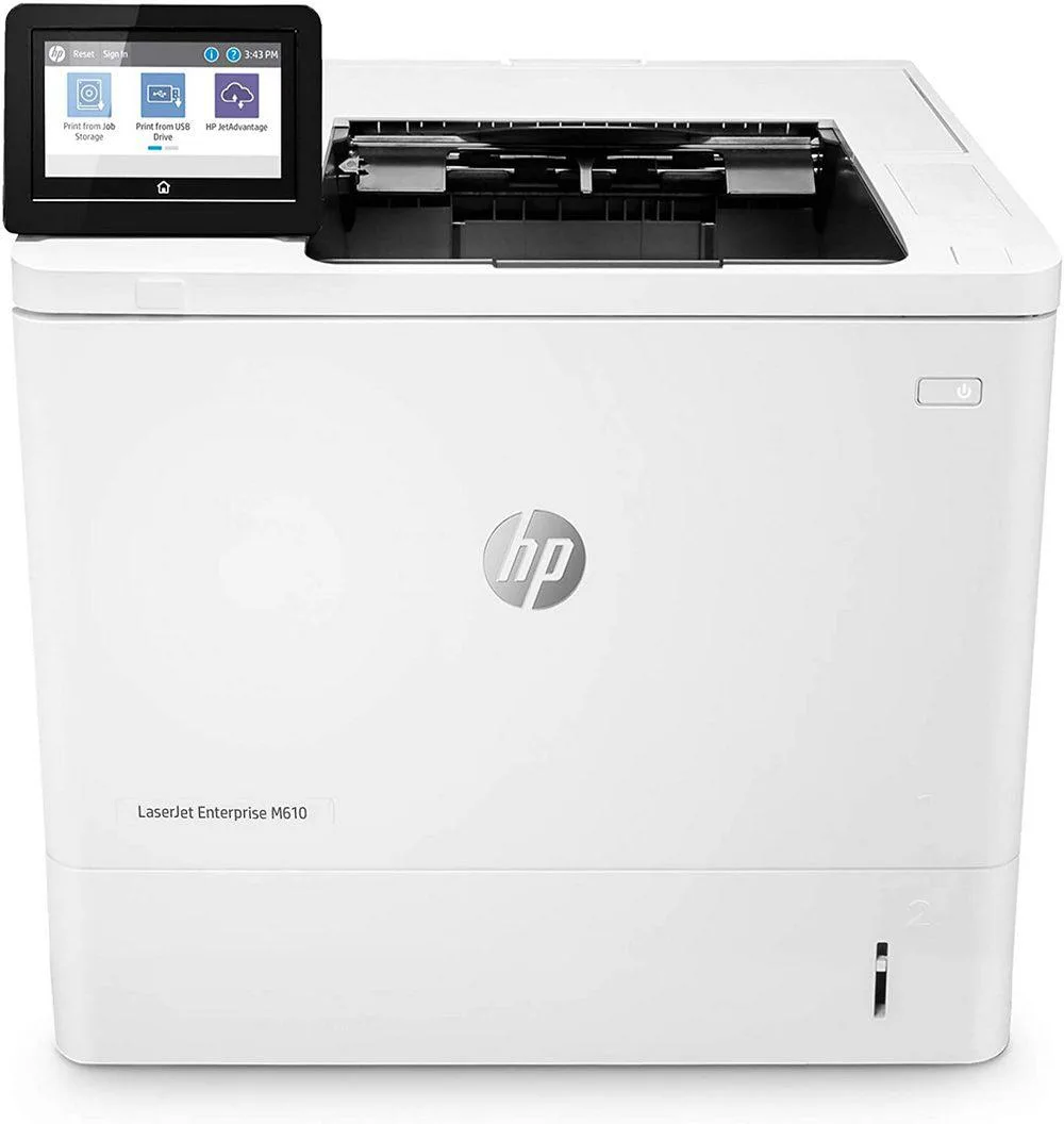 HPE HPE LaserJet Enterprise M610DN 55 ppm mono laser printer toner bundle — product photo
