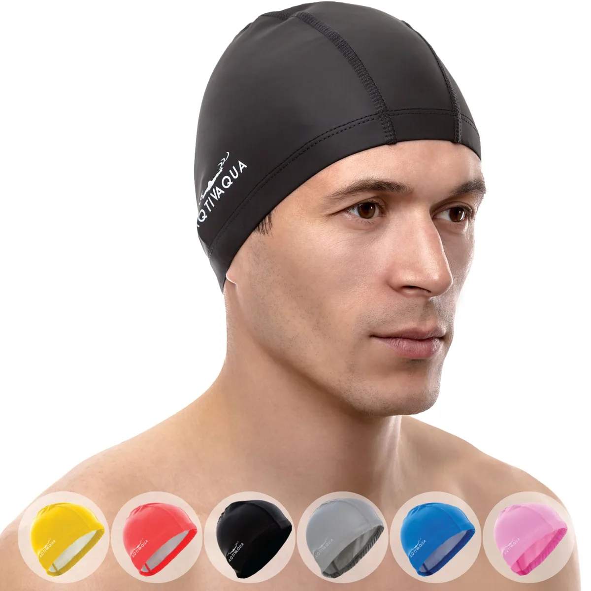  AqtivAqua AD-PUCAP-BLK Swim Cap Black Size S Spandex — product photo