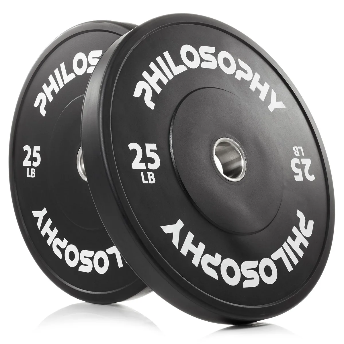 Philosophy Gym Philosophy Gym Olympic 2-Inch Rubber Bumper Plates 25 lb Pair Black — product photo