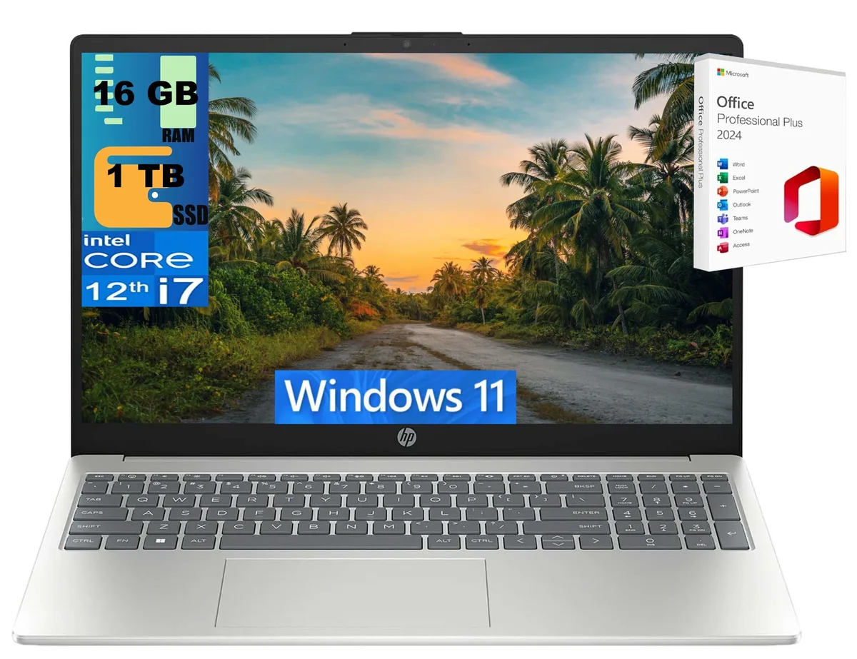 HP HP 15 Raider laptop Core i7-1255U 16GB 1TB PCIe SSD 15.6" FHD Silver — product photo