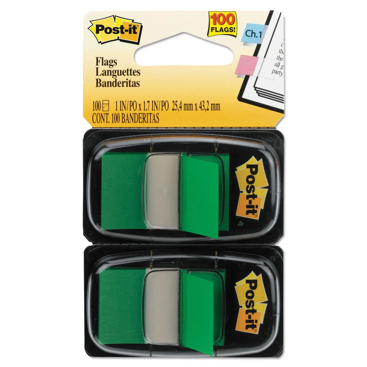3M 3M 680GN2 Post-It Flags 2 packs of 50 — product photo