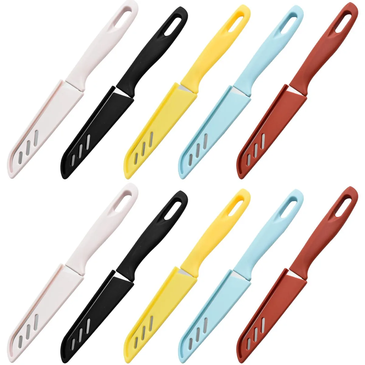  ASUS 10-piece paring knife set with 10 sheaths — product photo