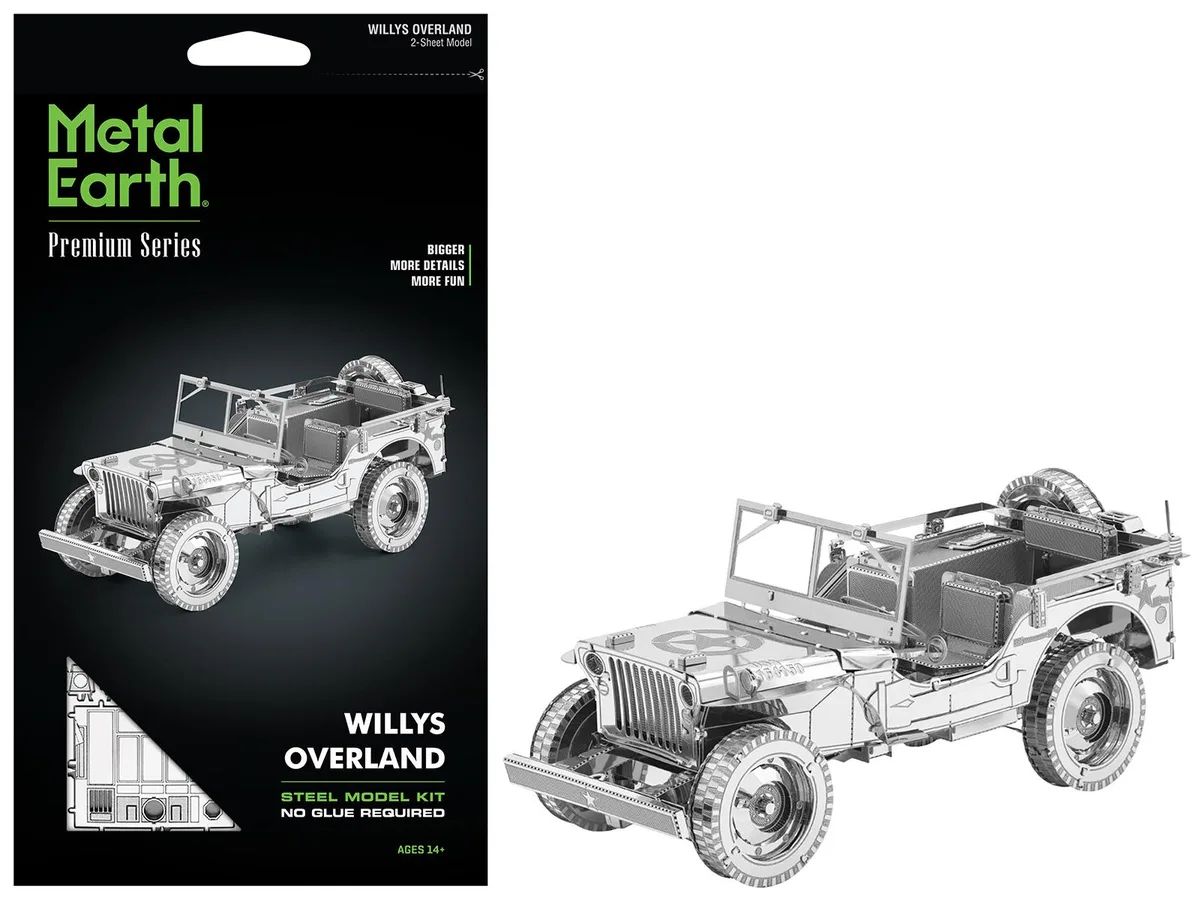 Metal Earth Metal Earth Willys Overland Jeep (Challenging Difficulty) Steel Model Kit hobby collectible — product photo