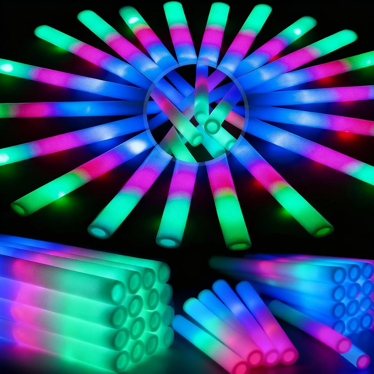  HONLYNE 44 PCS Foam Glow Sticks 3 Modes outdoor toy — product photo