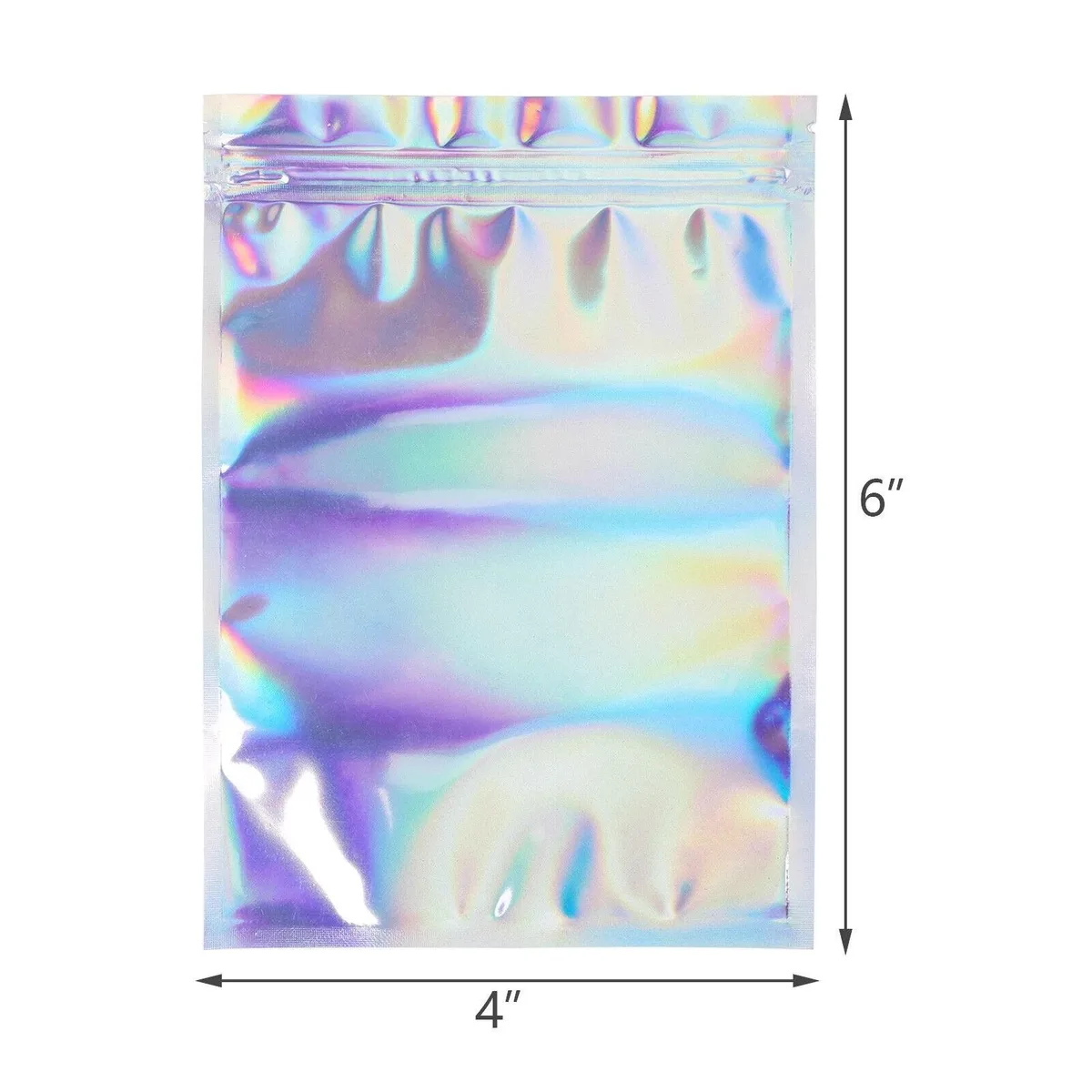 N-A N-A Holographic Resealable Ziplock Mylar Bags 4x6 100 Pcs — product photo