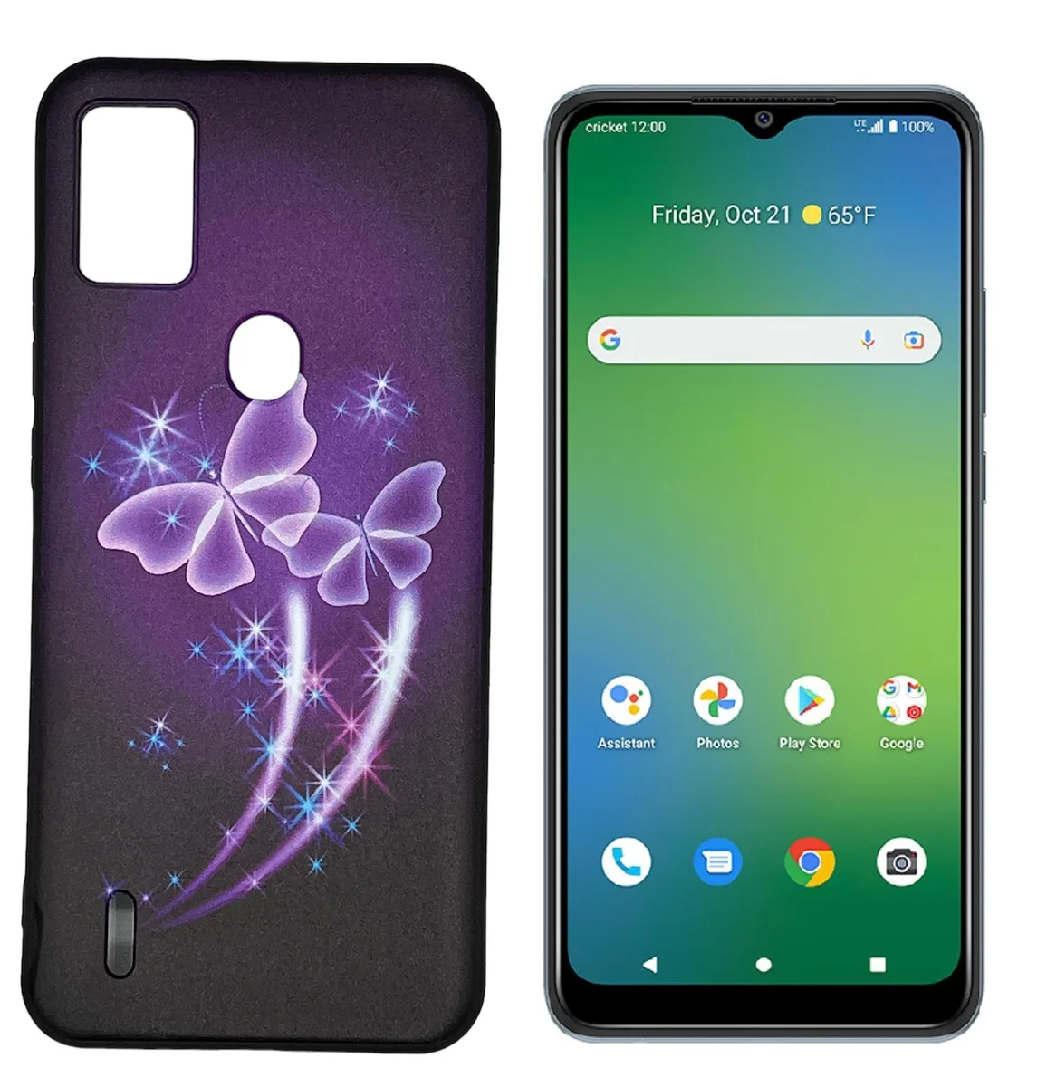 ExtremeCases - Generic ExtremeCases - Generic Cricket Icon 5 TPU Flexible Skin Cover Case - Purple Butterfly — product photo