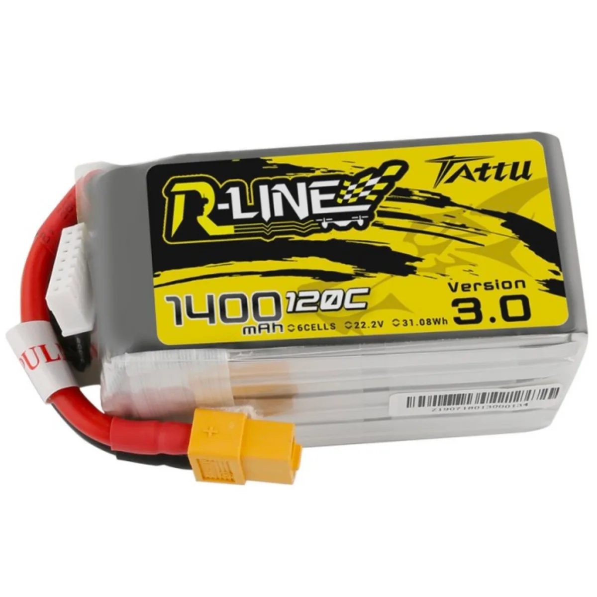 Tattu Tattu R-Line Version 3.0 1400mAh 22.2V 120C 6S1P LiPo Battery Pack XT60 — product photo