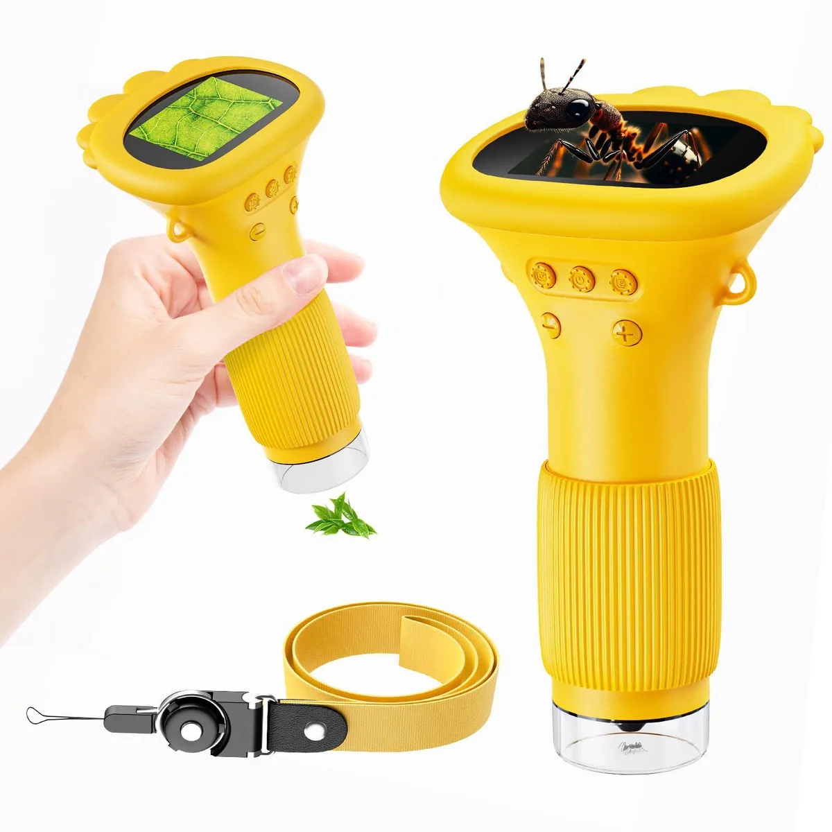  GinoCaco inskam372 1000X Kids Microscope Yellow 2.75 in 400 photos — product photo