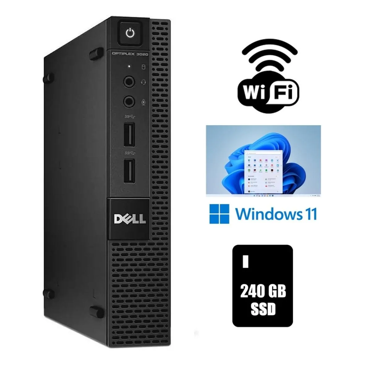 DELL DELL OptiPlex 3020 Micro desktop PC Core i3-4150T 8GB DDR3 240GB SSD Windows 11 Pro — product photo